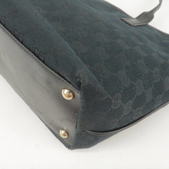 💎✨BEAUTIFUL✨💎 GUCCI Tote Bag Black GG Canvas Leather - Picture 12 of 16
